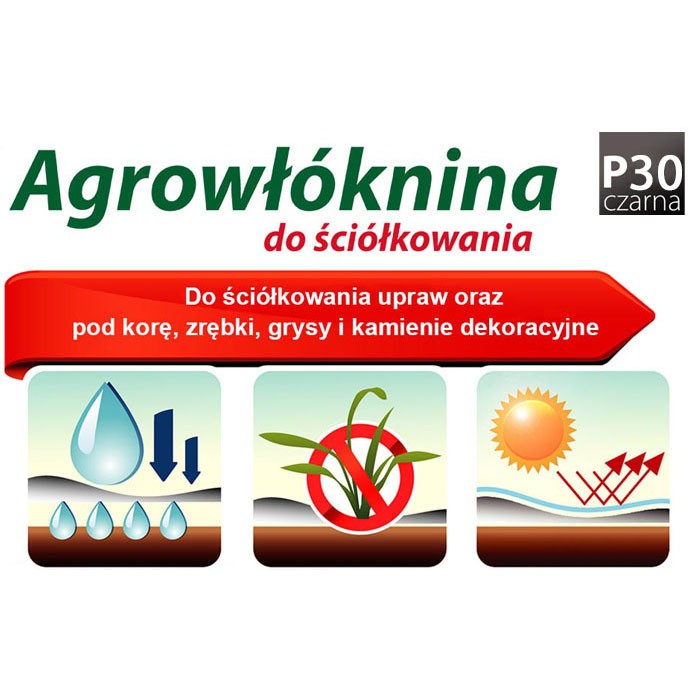 Agrowłóknina czarna 1,2x10m - 30g/m2