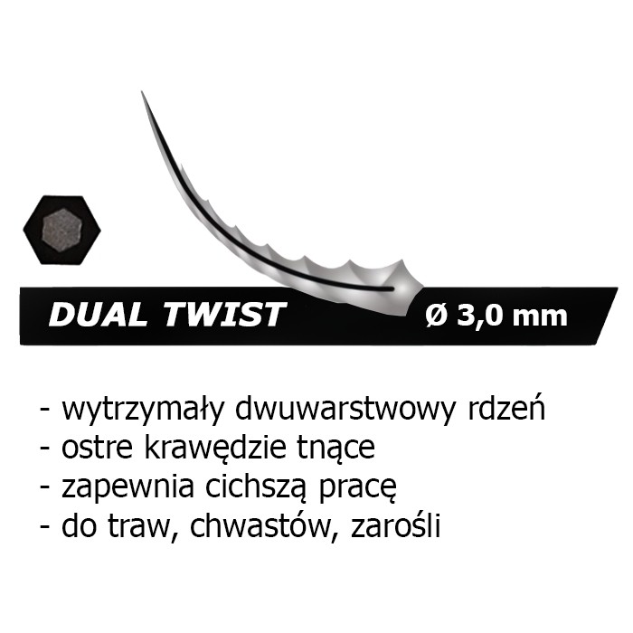 Żyłka tnąca professional, typ: skręcona - 3,0mm x 75m