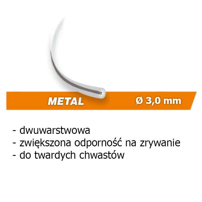 Żyłka okrągła, typ: metalowa - 3,0mm x 15m