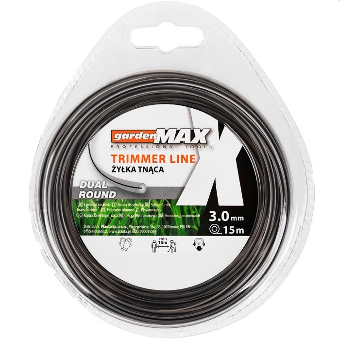 Żyłka tnąca, typ: okrągła - dual round - 3,0mm x 15m