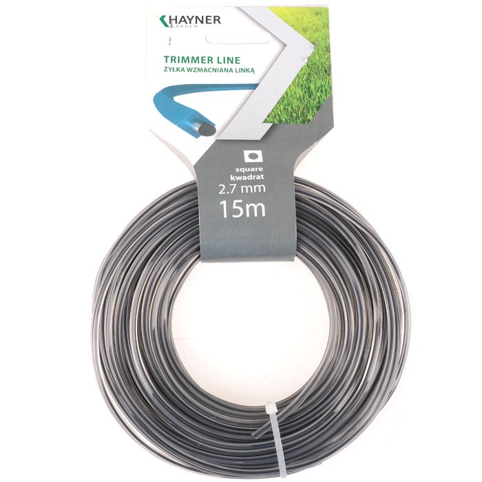Żyłka tnąca wzmacniana linką, typ: kwadrat - 2,7mm x 15m