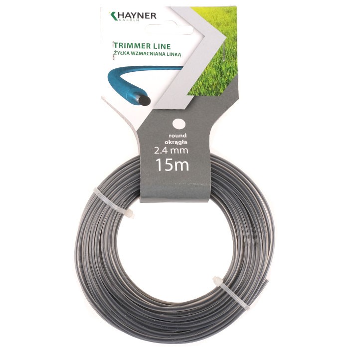 Żyłka tnąca wzmacniana linką, typ: okrągła - 2,4mm x 15m