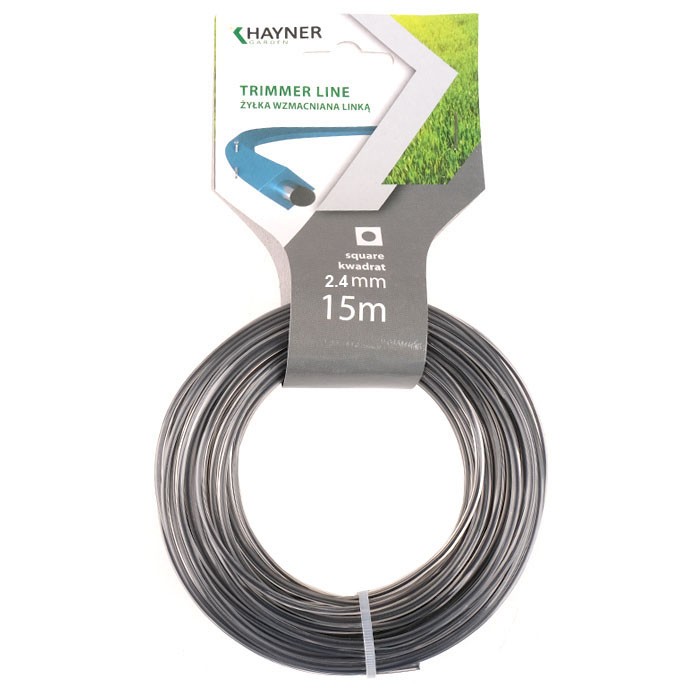 Żyłka tnąca wzmacniana linką, typ: kwadrat - 2,4mm x 15m
