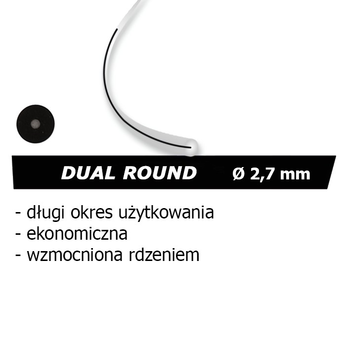 Żyłka tnąca professional, typ: okrągła - 2,7mm x 69m