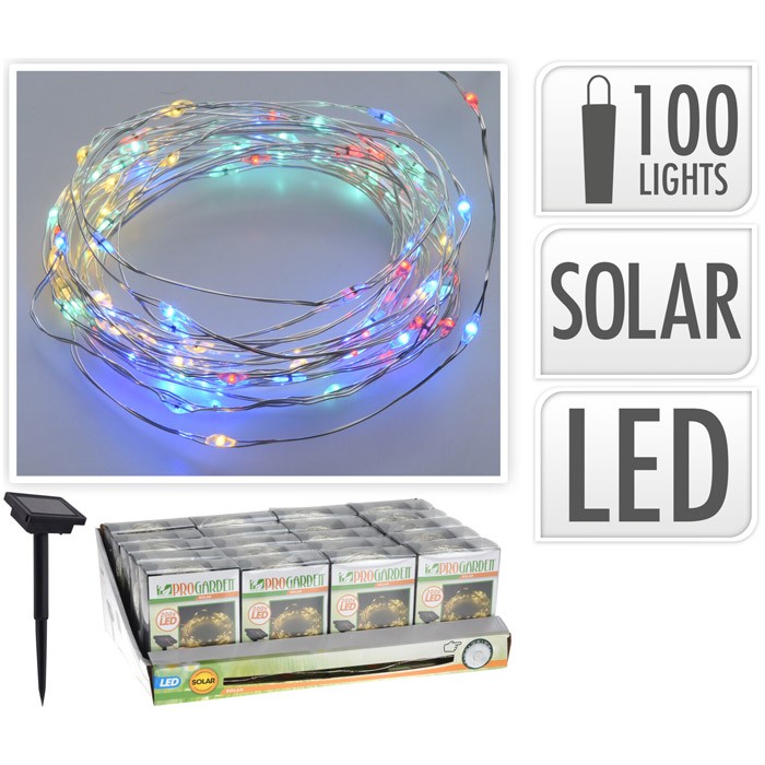 Lampki solarne 100x LED - kolor: multikolor