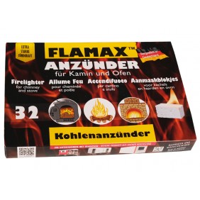 Podpałka biała do grilla, pieca i kominika - 32 kostki