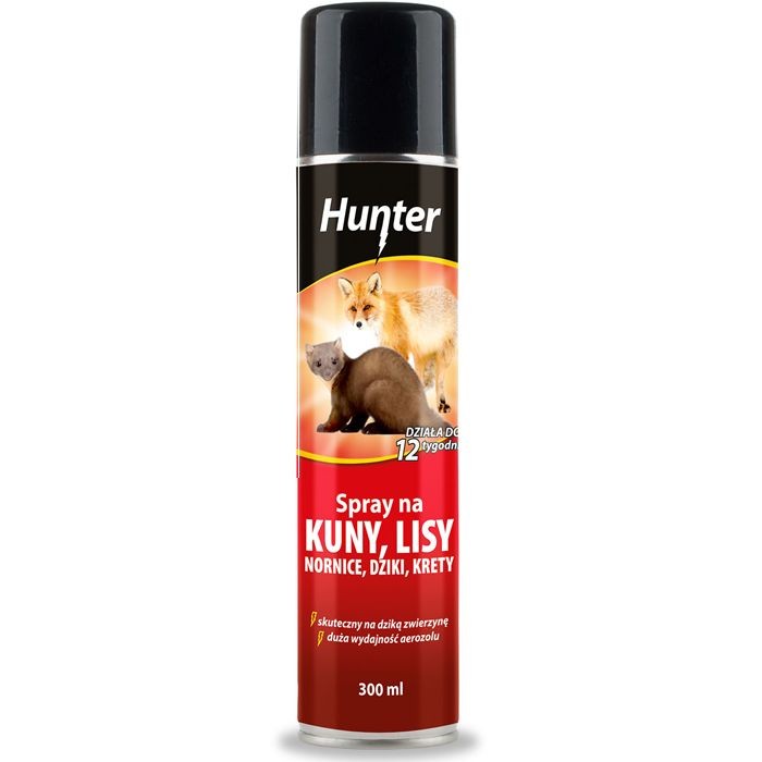 Spray na kuny, lisy, nornice, dziki i krety, aerozol Hunter 300ml