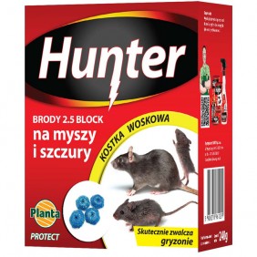 Trutka na myszy i szczury, w formie kostki woskowej Hunter 240g