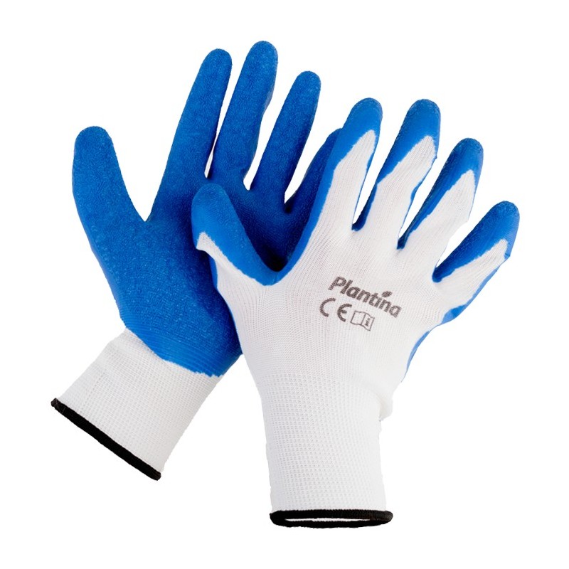 Rękawice ochronne biało-niebieskie Plantina - rozm.8(M)