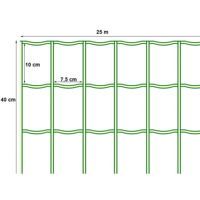 Siatka ogrodzeniowa metalowa LIGHT FENCE powlekana PCV 0,4m x 25m