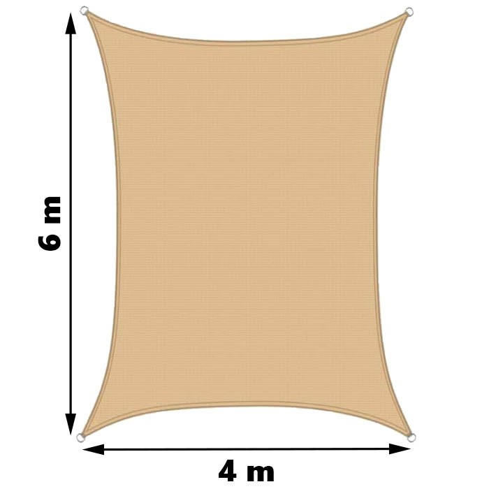 Osłona przeciwsłoneczna, żagiel miodowy, prostokąt 4x6m