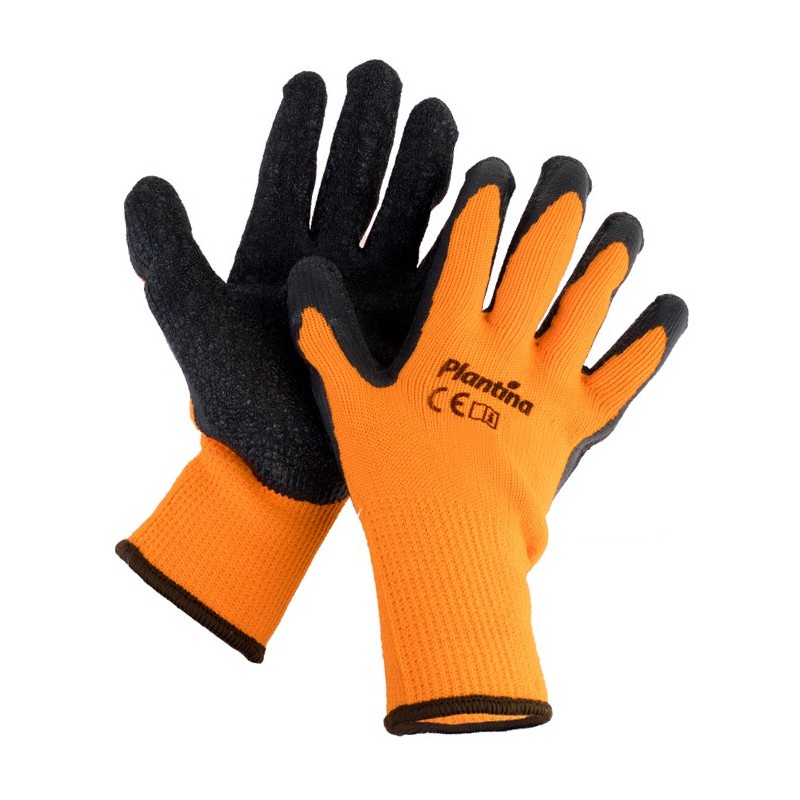Rękawice ochronne zimowe, pomarańczowo-czarne Plantina - rozm.9(L)