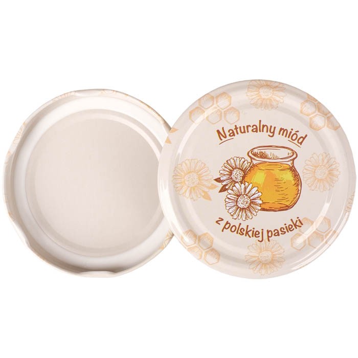 Zakrętka 82mm, 6 zaczepów, MIÓD - 10 sztuk Zakrętka 82mm, 6 zaczepów, MIÓD - 10 sztuk