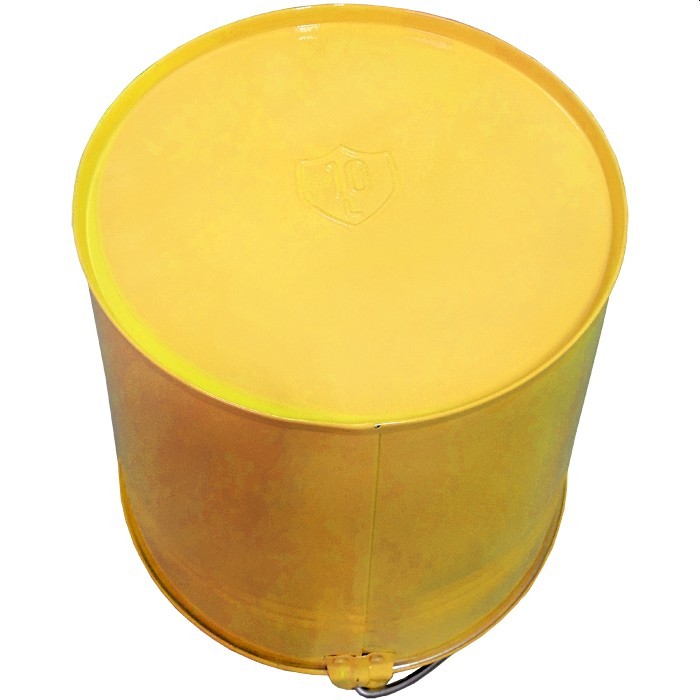 Metalowa doniczka - wiadro ocynkowane żółte 10l