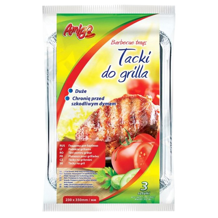 Tacki do grilla 35x23cm, prostokątne - 3szt