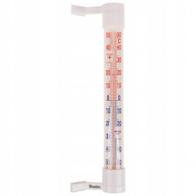 Termometr zaokienny, przyklejany, biały 23cm