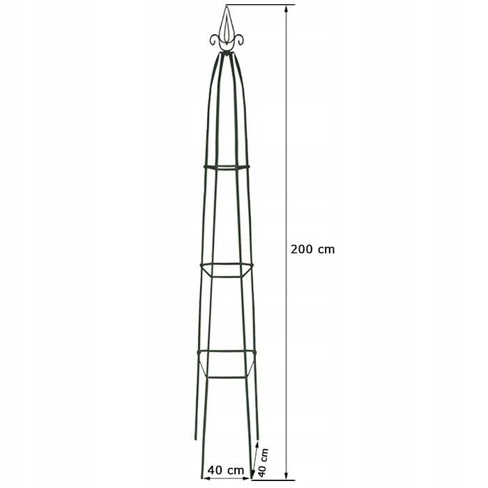 Obelisk ogrodowy do roślin pnących, kwadrat - 200x40x40cm