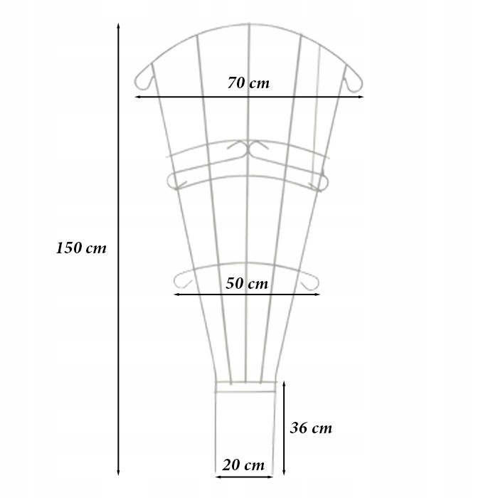 Podpora do roślin WACHLARZ 150x70cm