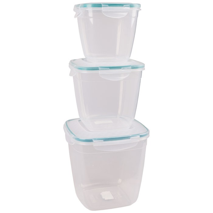 Pojemniki na żywność z uszczelką 13-18 cm - zestaw 3 sztuk Pojemniki na żywność z uszczelką 13-18 cm - zestaw 3 sztuk