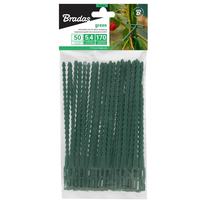 Opaski zaciskowe do roślin 17 cm, kolor: ciemnozielony - 50szt Opaski zaciskowe do roślin 17 cm, kolor: ciemnozielony - 50szt